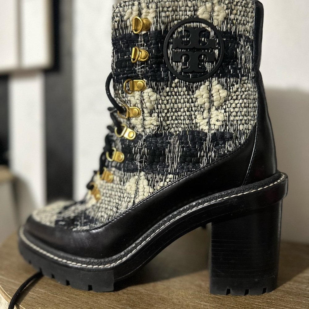 Tory Burch Black and White Women's Boots - Picture 4 of 9